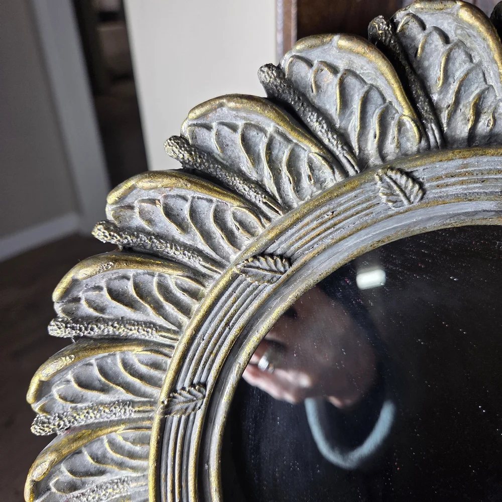 Vintage-Inspired Gold and Silver Wall Mirror